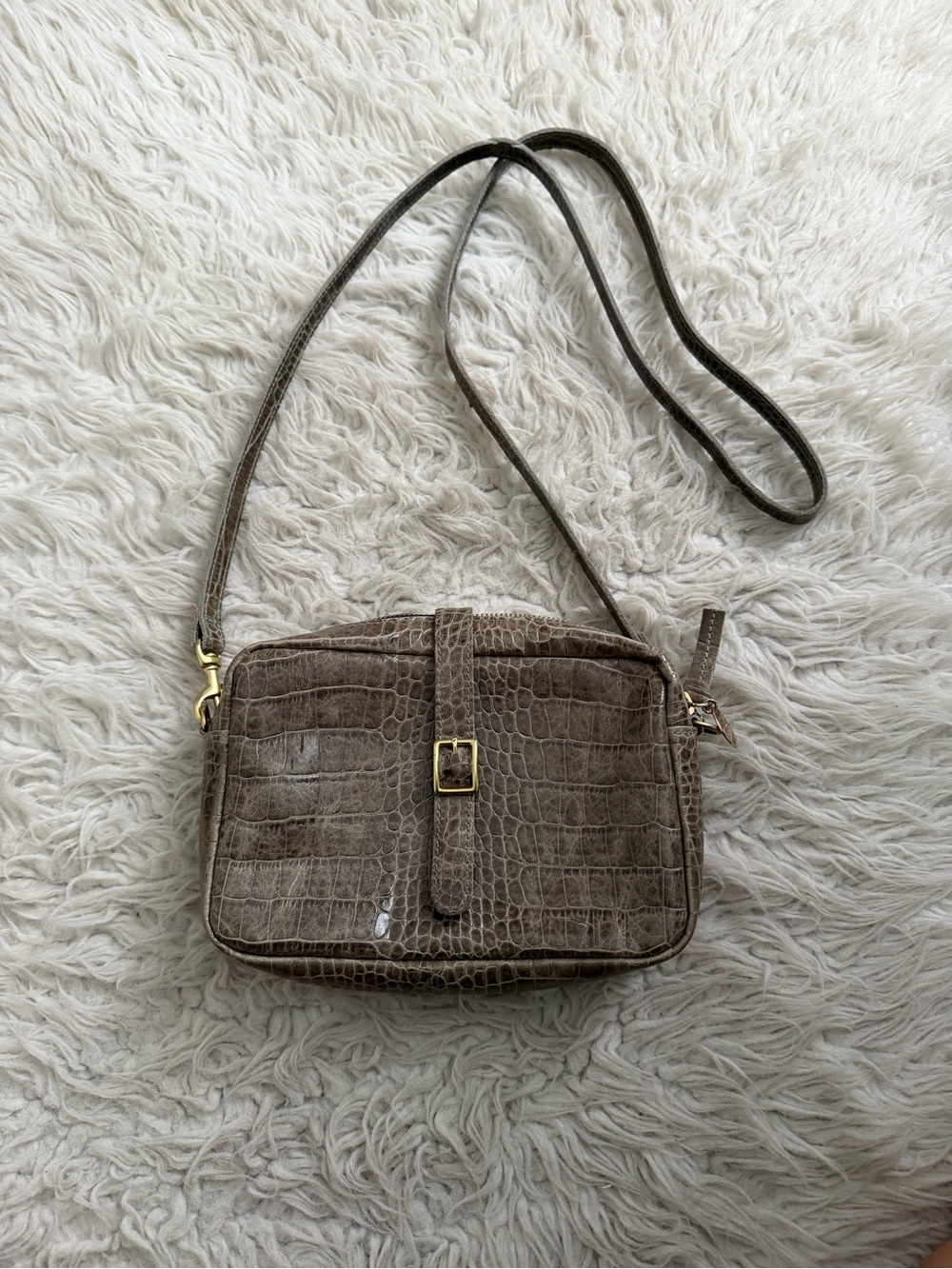 Clare V Gigi Crossbody - Green Croco